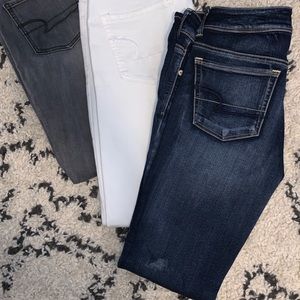 Dark wash kick boot American eagle jeans